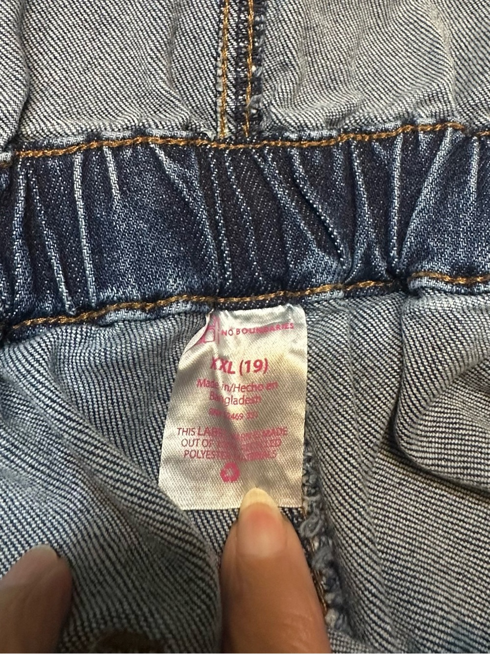 No Boundaries Light and Dark Blue Denim Shortalls - Picture 9 of 9